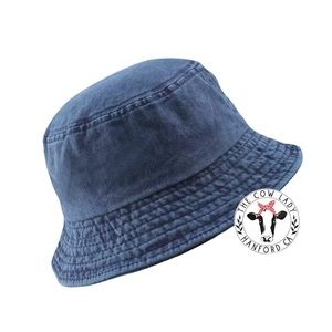Blue Denim Men Women Cotton Jean Y2K Bucket Hat Fisherman Cap Stone Wash Y2k